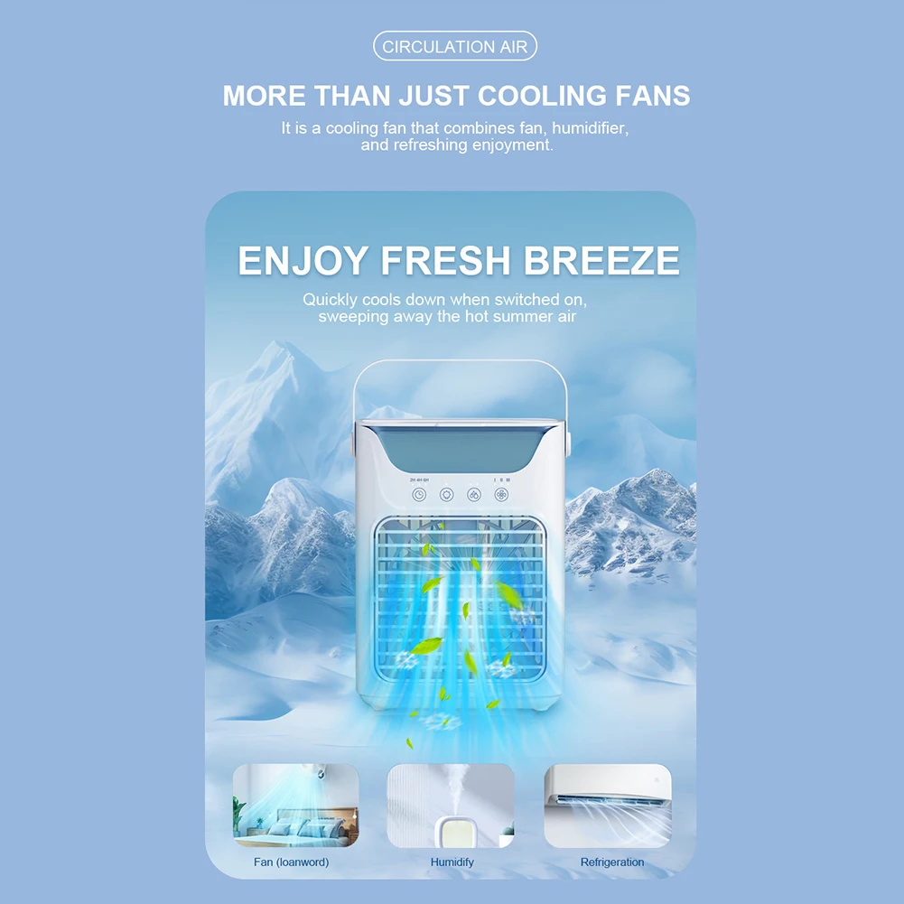 مكيف هواء شخصي USB سرعات ، مروحة رش كهربائية ، خزان مياه كبير ، مروحة تبريد هواء صغيرة للأماكن الداخلية والخارجية
