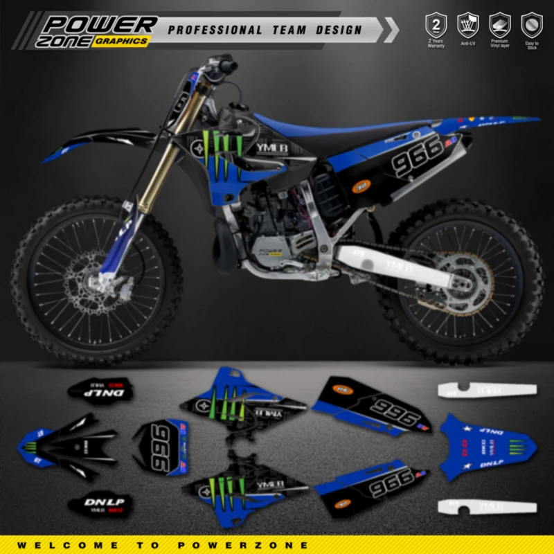 

PowerZone Custom Team Graphics Backgrounds Decals For 3M Stickers Kit For YAMAHA 2015-2021 YZ125-250 2016-2021 YZ250X 31