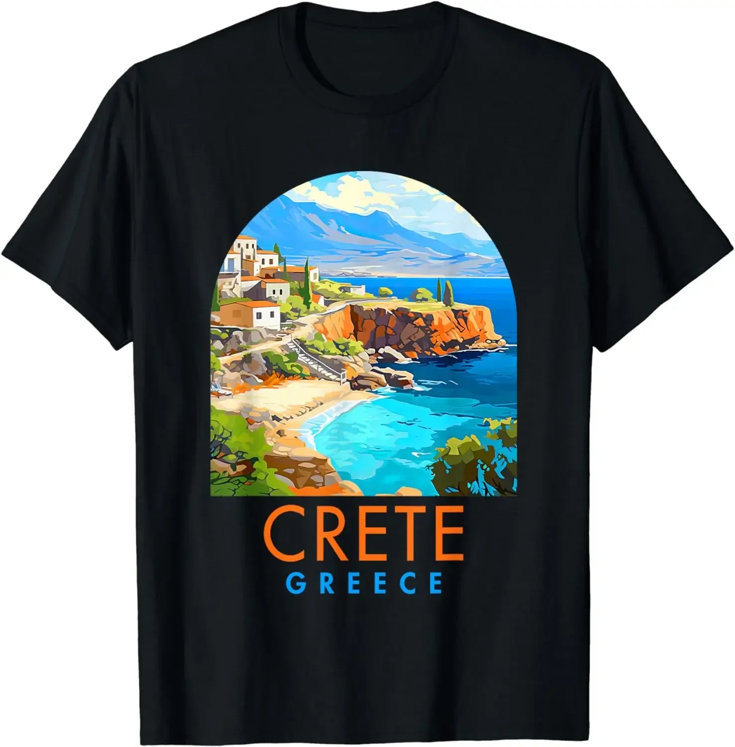 Teens for Travel Holiday Outdoor Crete Traveling Travel Vacation Souvenir Crete Greece T-Shirt for Men Clothing Harajuku Summer