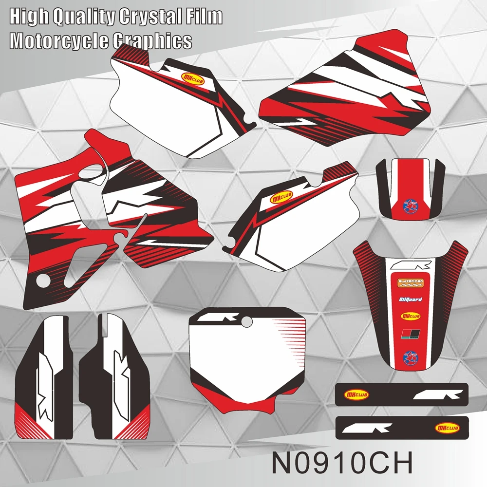 Dla HONDA CR 80 1996 1997 1998 1999 2000 2001 2002 Pełne Grafiki Naklejki Motocyklowe Tło Personalizowane Numer N0910CH