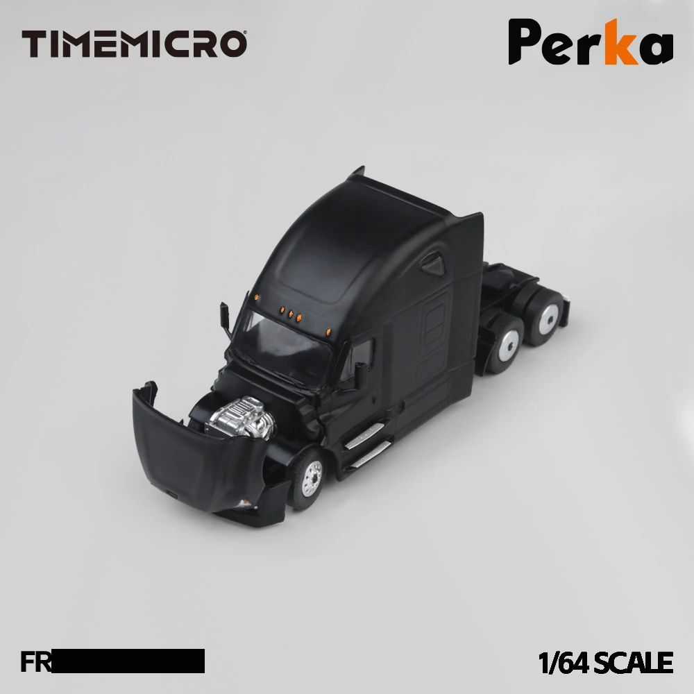 

*Pre-order*TimeMicro 1:64 Container Truck Black Painting Simulation Alloy Car Model for Collection&Display&Gift