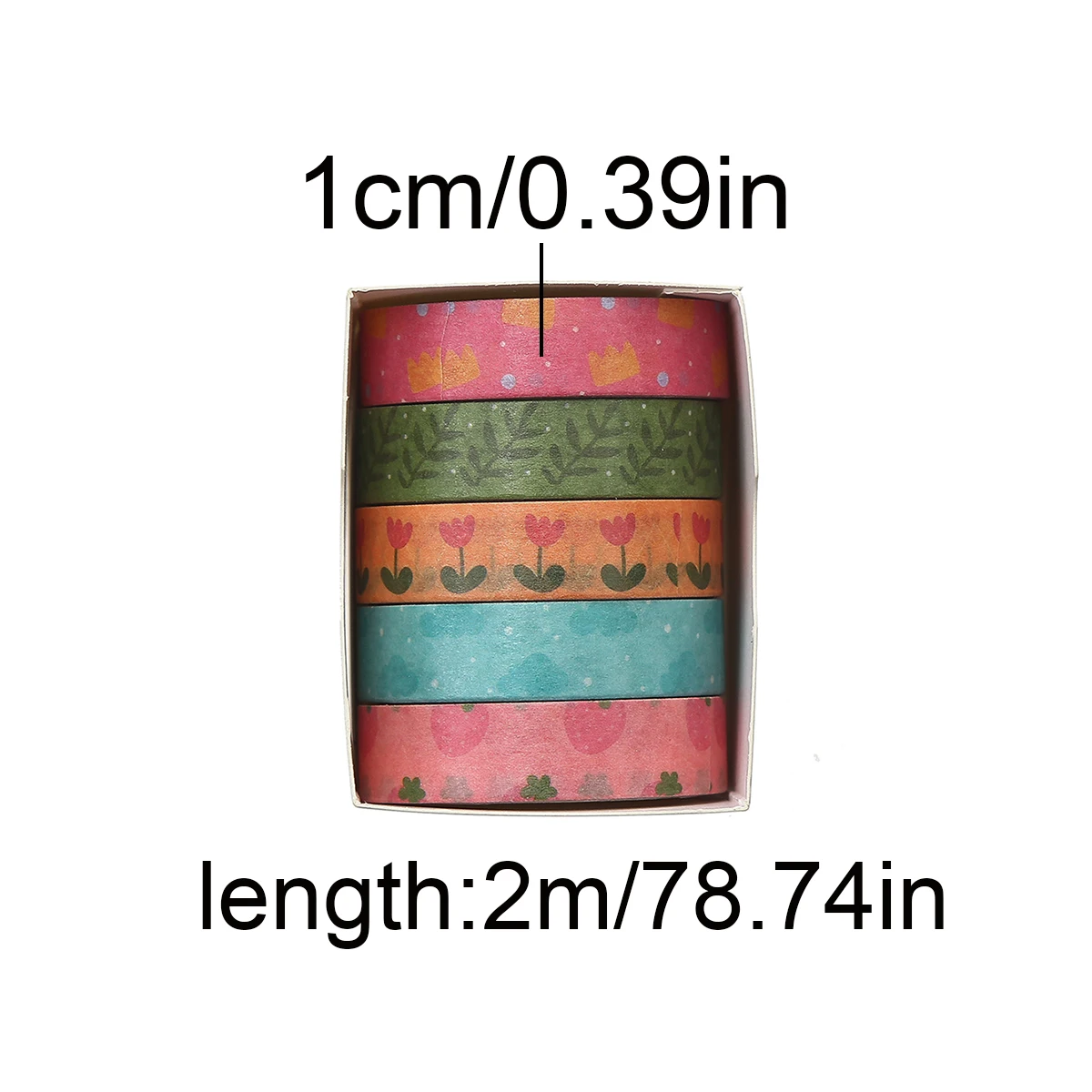 5 Rolls/Box vintage Plant and Floral Patterned Washi Tape, for Decorating Stationery, Daily Necessities, DIY Handbook Tape
