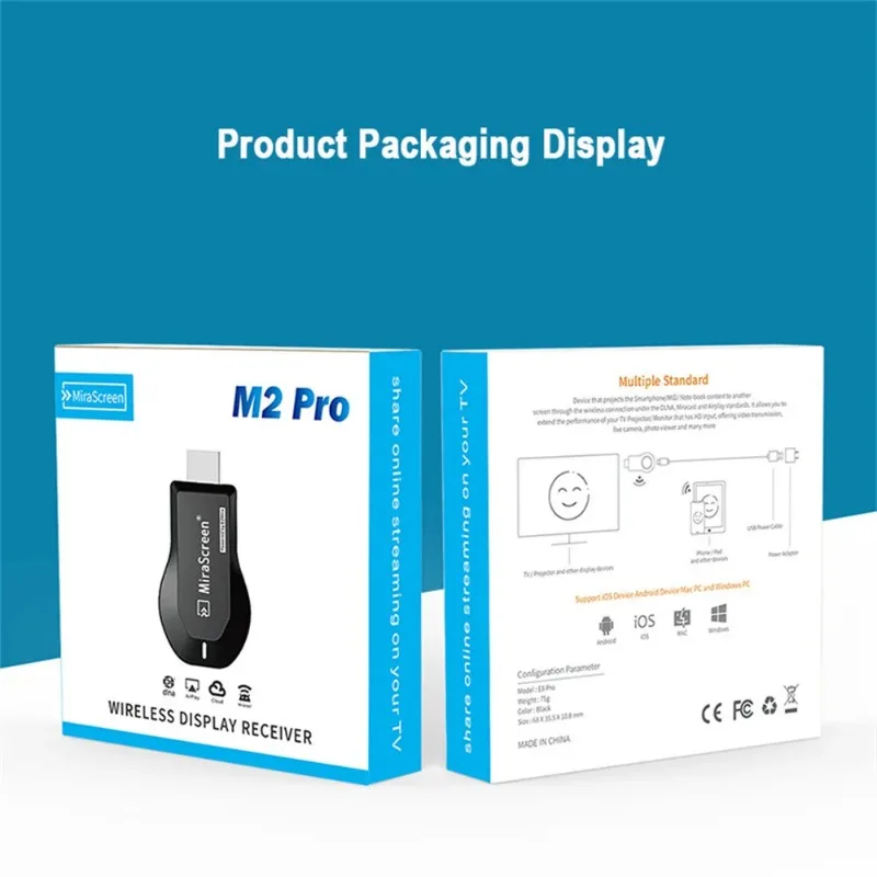 M2 Pro 무선 WiFi TV 스틱 디스플레이 TV 미러링 동글 HDMI 호환 스마트 TV 스크린 프로젝터 1080P 4K For Android IOS