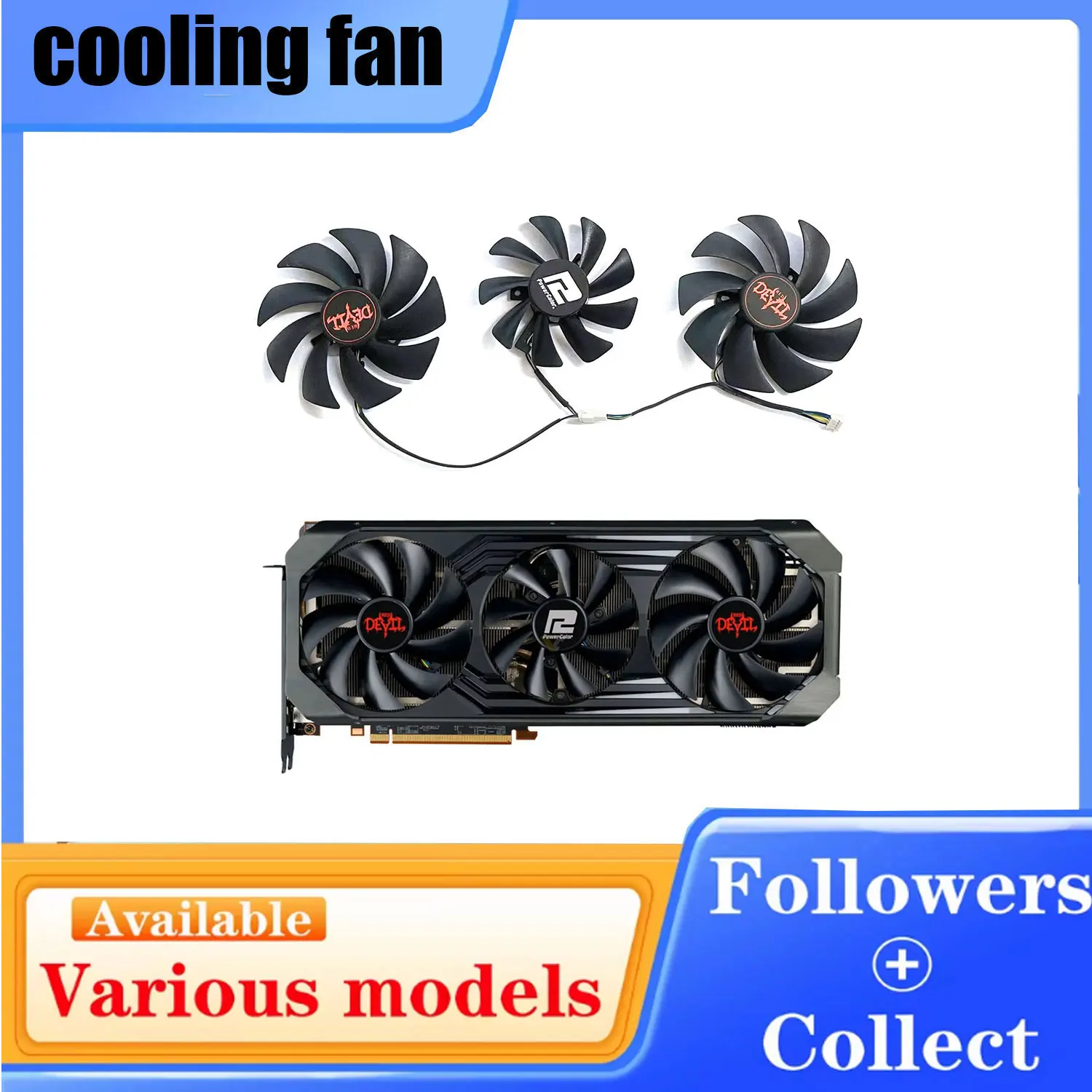 For Powercolor Rx 6700xt 6800 Xt 6900xt Rode Dragon Grafische Kaart Fan FD8015U12D 4PIN GPU FAN