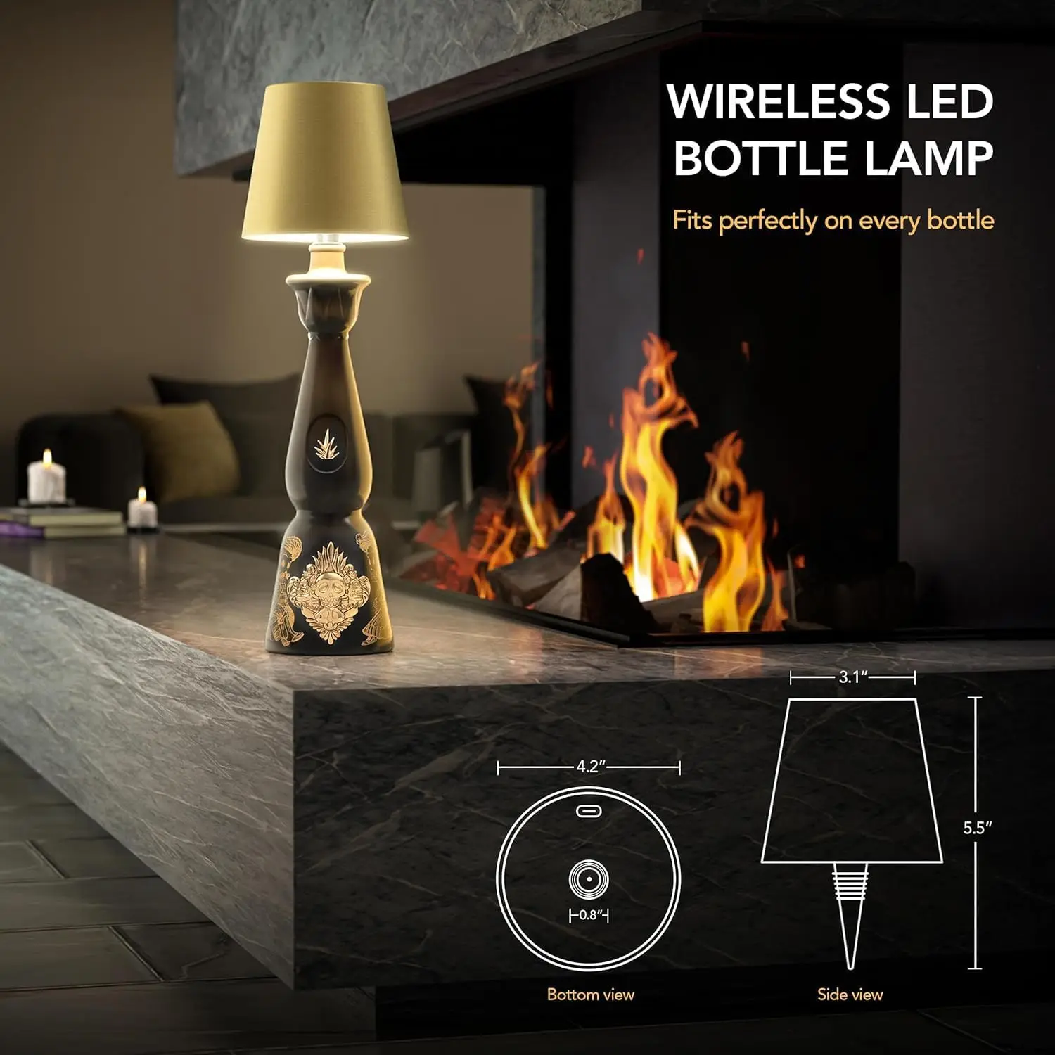Drahtlose Weinflaschenlampe Typ C Lade Touch Control Weinflaschenlicht Dimmen LED Tischlampe Bar Café Atmosphäre Nachtlicht – Detail 3