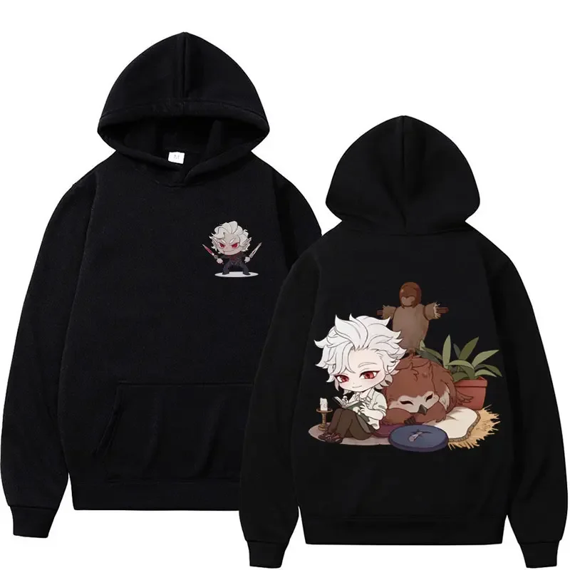 Chibi Astarion & Owlbear Graphics Print Hoodie Men Women Vintage Cartoon Pullovers Sweatshirt Male Casual Long Sleeve Hooded Y2K