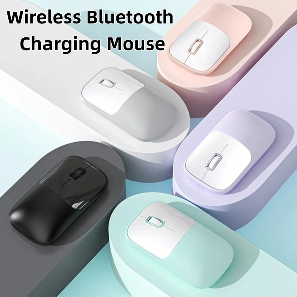 

Беспроводная мышь для ноутбука с двумя режимами работы, портативная, эргономичная, 2.4G Bluetooth, бесшумная, с беспроводной зарядкой