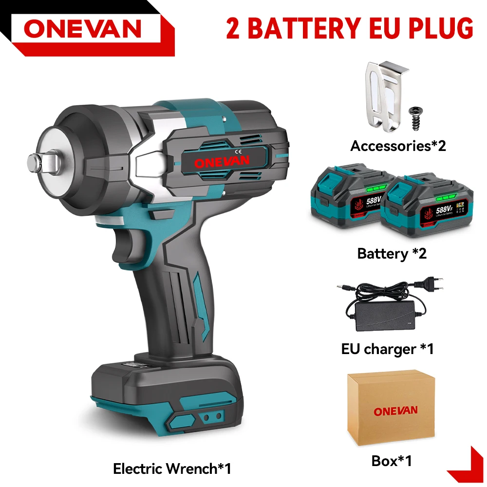 ONEVAN 2800N.M Borstelloze Draadloze Elektrische Slagmoersleutel Hoog Koppel Schroevendraaier Boor Power Tool Voor Makita 18V Batterij Pin
