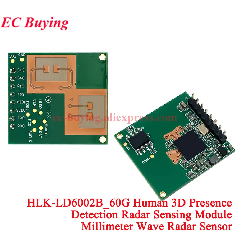 60GHz HLK-LD6002 LD6002B LD6002C 60G FMCW Radarsensormodule Menselijk ademhalingsalarm Hartslagdetectie Valdetectie
