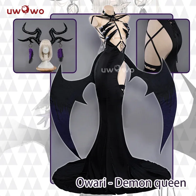 

qq28LQLAST BATCH UWOWO Game Azurr Lanee IJN Owari Косплей Черное платье Костюм на Хэллоуин с головным убором
