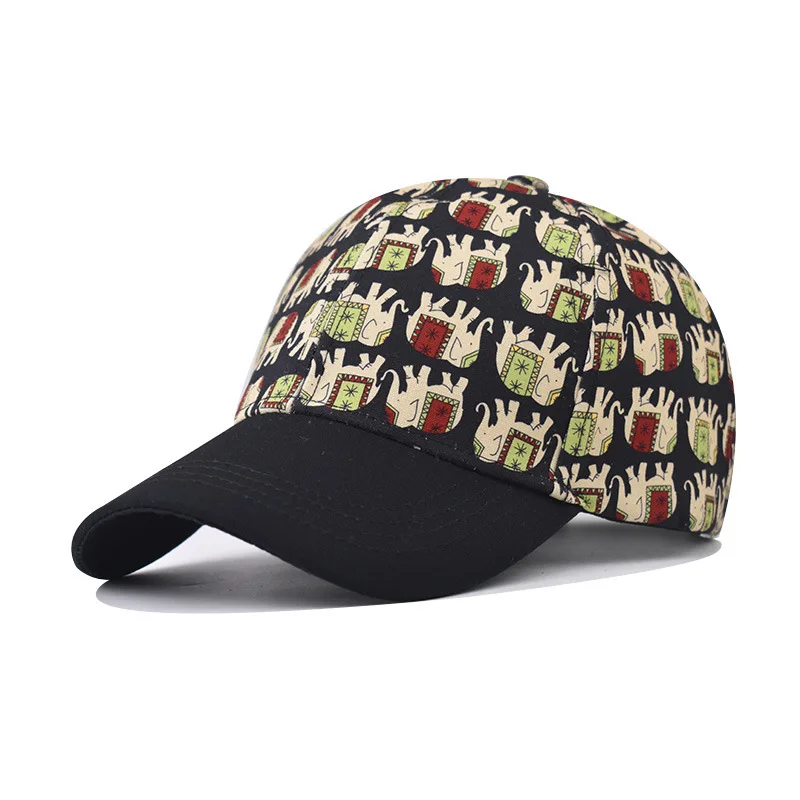 

New Trendy ElepHatnt Print Baseball For Men And Women Plaid Distressed Dad Hat With Cartoon Pattern Fashionable Hatt