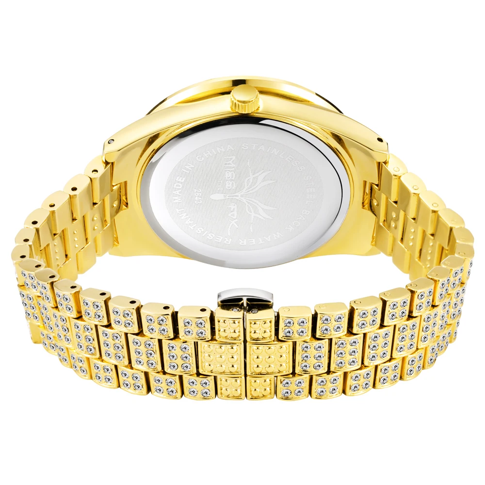 Luxury Men Watch Fashion Roman Numerals Full Diamond Quartz Wristwatch Hip Hop Bling Bling Iced Out Waterproof Clock Gift 2022