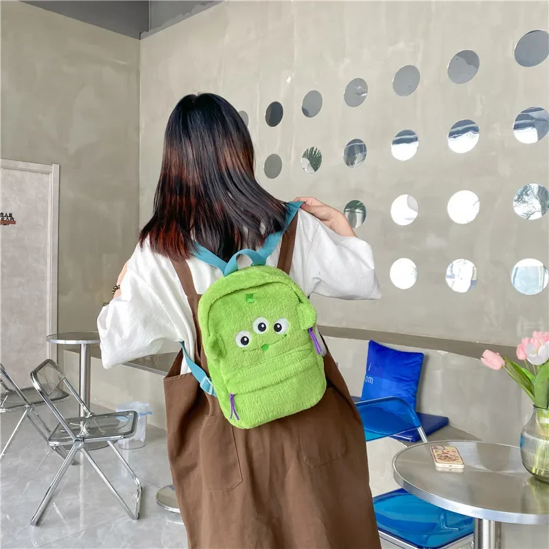 Disney Winnie Bear Children's Backpack Cartoon Cute Women's Backpack High Quality Large Capacity Solid Color Storage Bag