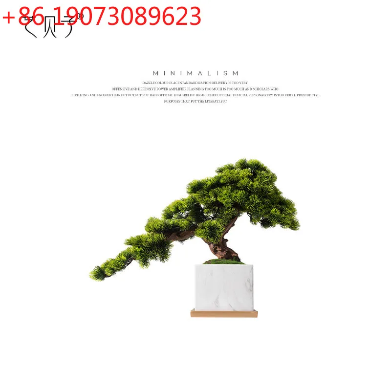 

Simulation plant welcome pine bonsai ornament green plant hotel entrance Duanjing platform sales office soft decoration