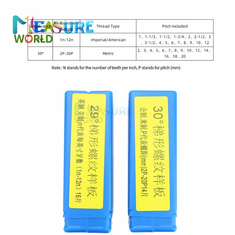 T موضوع مقياس ACME 29 / TR30 اختياري المسمار الملعب أداة قياس المسمار موضوع مقياس المحسس أدوات قياس
