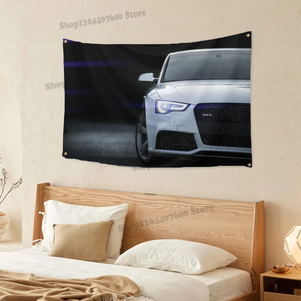 Sport car A-Audis R-S Flag Funny Flags Room Decor Home & Garden Wall Flag Workshop Flags for Rooms Outdoor Decorations