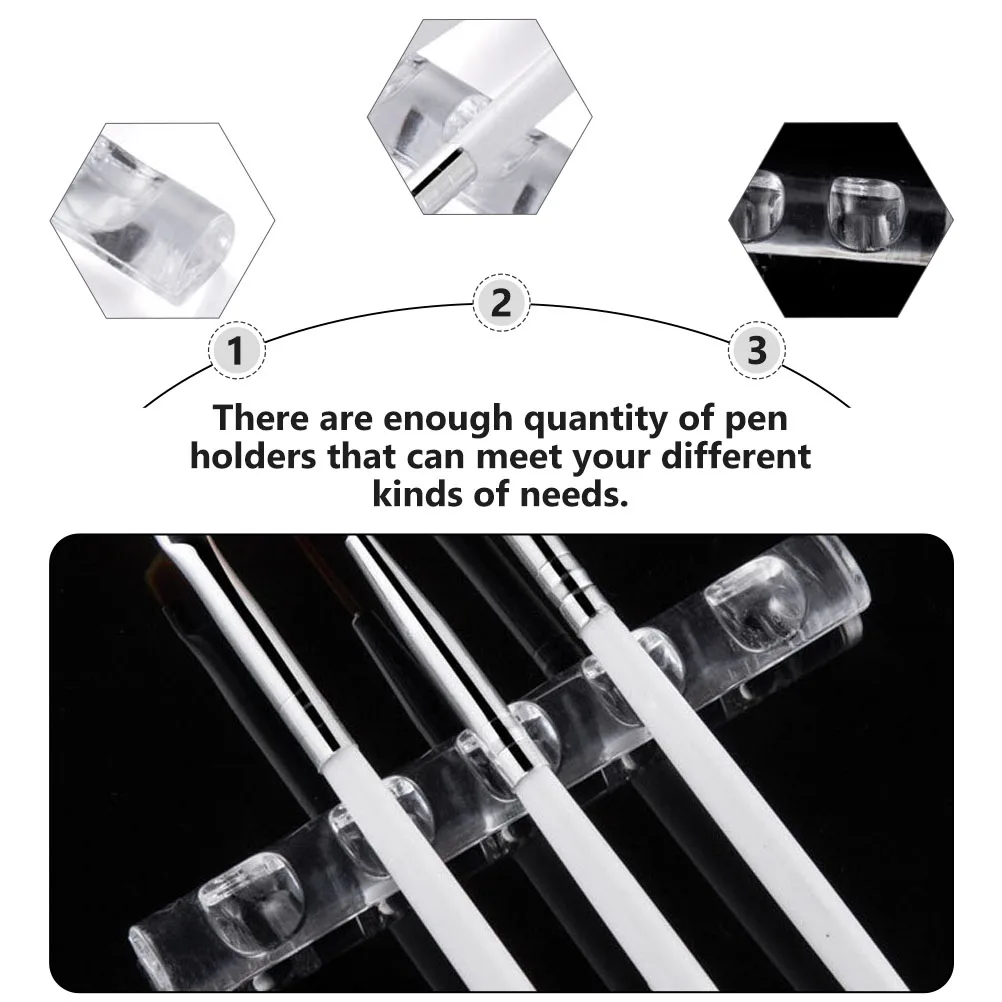 

4 Pcs Nail Brush Organizer Pen Storage Stand Manicure Rack Clear Display Holder