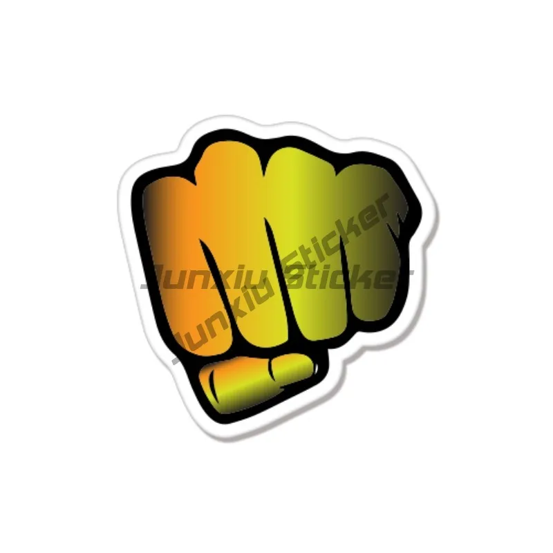 Personalized Gesture Fist Bump Power Car and Motorcycle Bumper Stickers Waterproof and Anti Scratch Stickers