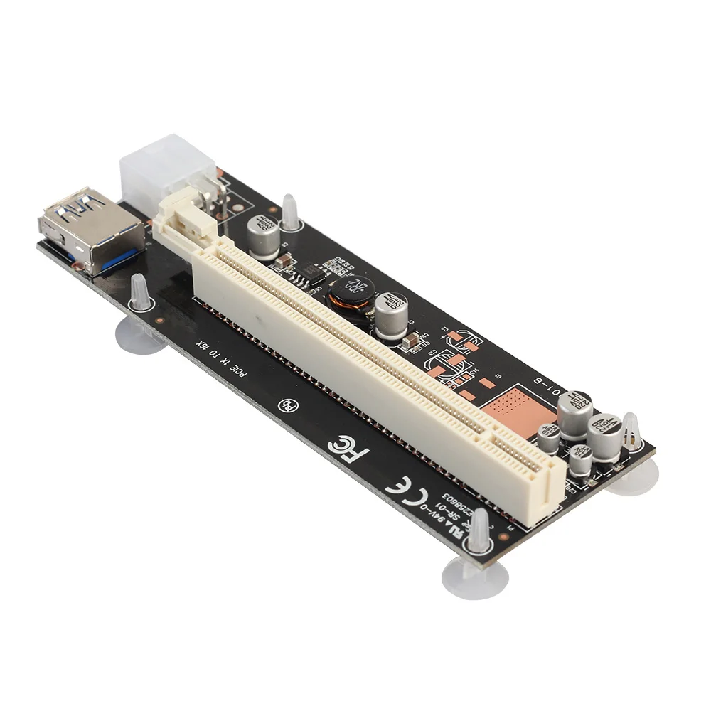 USB 3.0 MINI PCI-E TO PCIe PCI 1X ด่วนไปยัง16X Extender Riser การ์ดอะแดปเตอร์ SATA 6Pin สายไฟสำหรับการทำเหมืองแร่ BTC