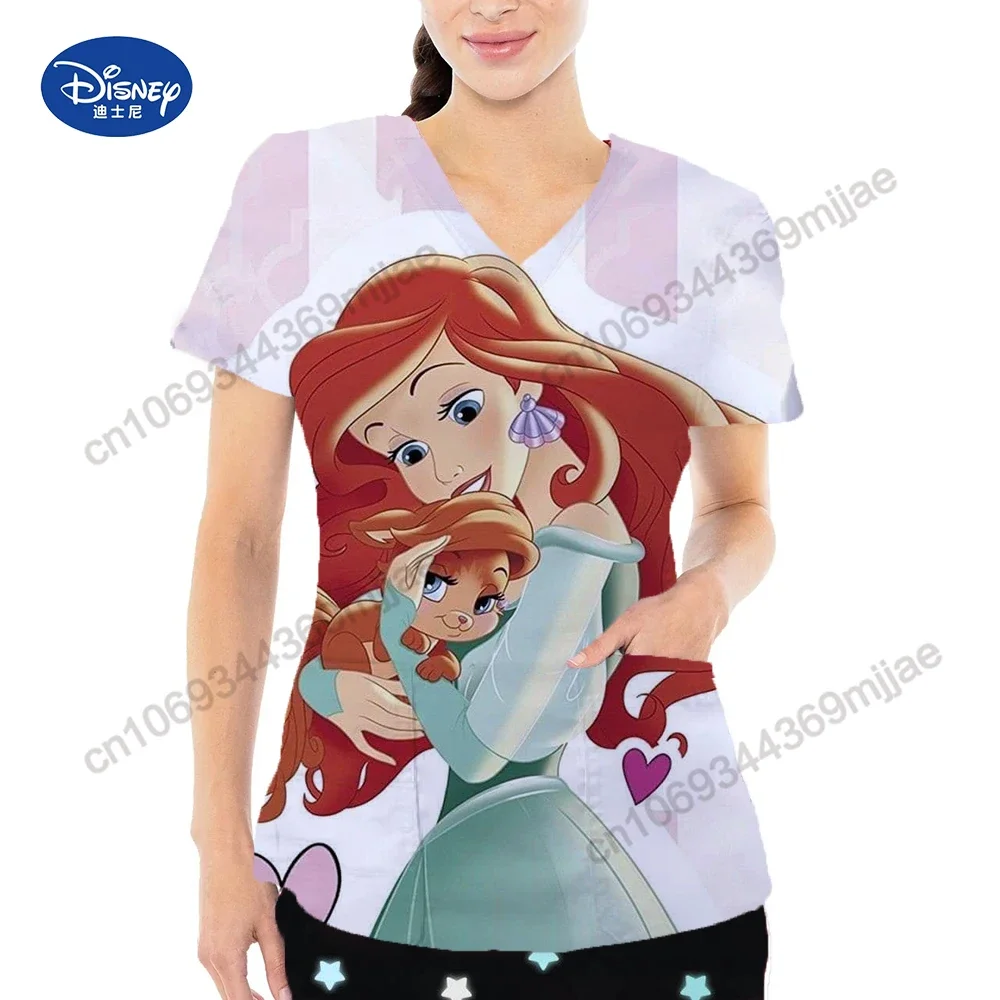 

Women's T-shirts V-neck Crop Cartoon Summer Short Sleeves Tops Free Shipping