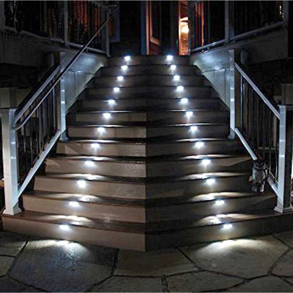 

Outdoor Solar Step Lights Deck Path Garden Fence High Brightness Energy Saving IP44 Waterproof Easy Installation