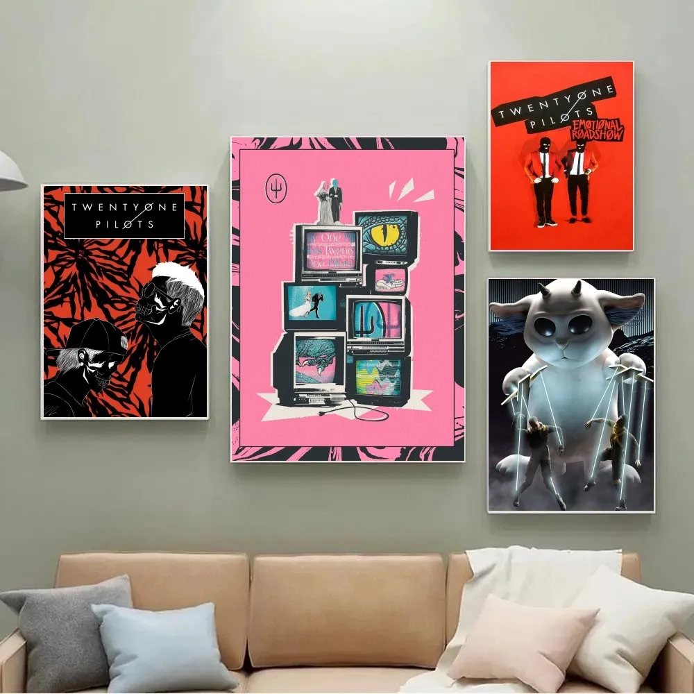 1pc Twenty One Pilots Classic Vintage  Poster Paper Print Home Living Room Bedroom Entrance Bar Cafe Art Painting Decoration