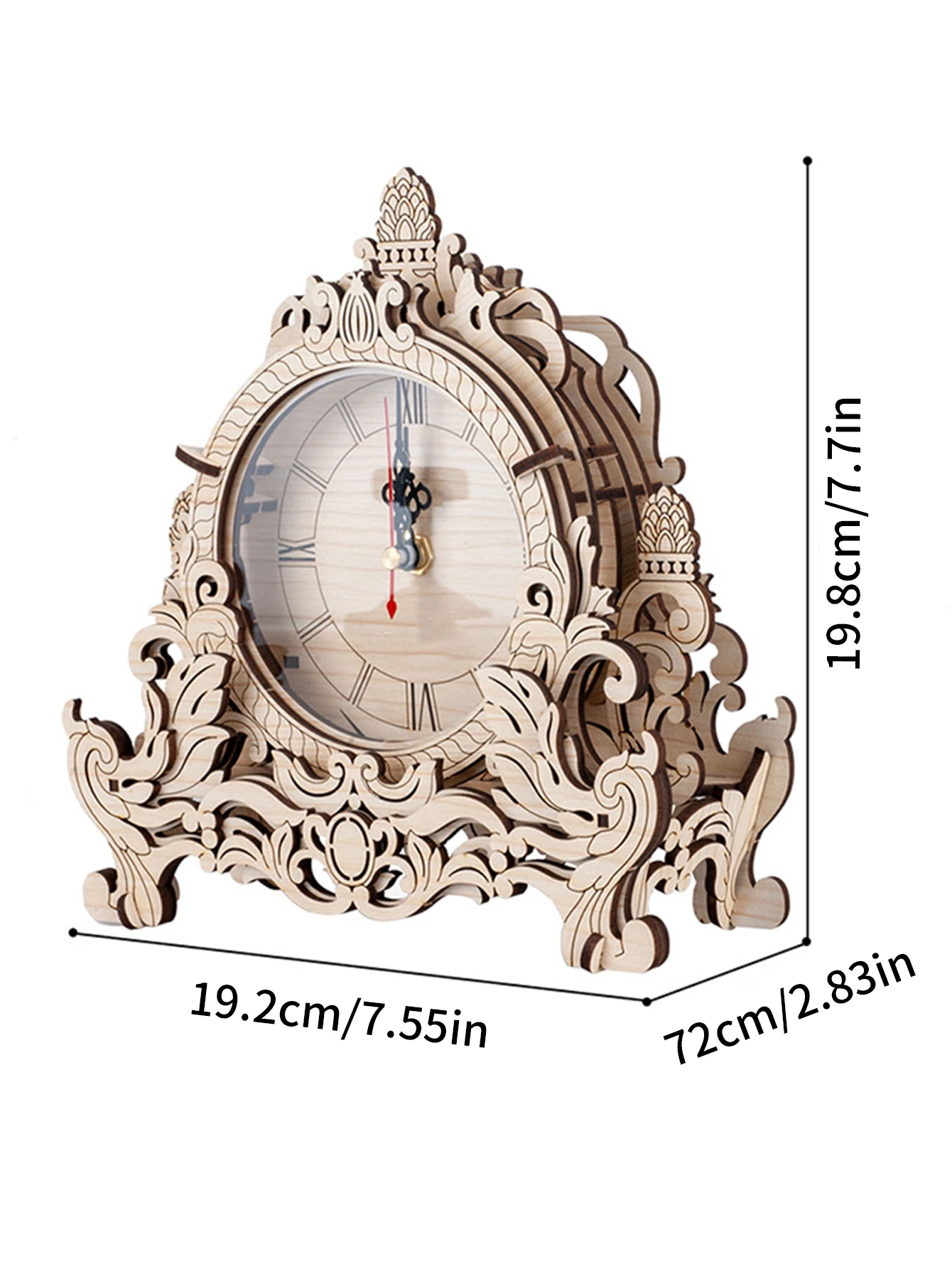 3D Wooden Puzzle Clock Model Building Kits Desktop Clock DIY Architectural Building Blocks Creative Gift Home Decor for Family