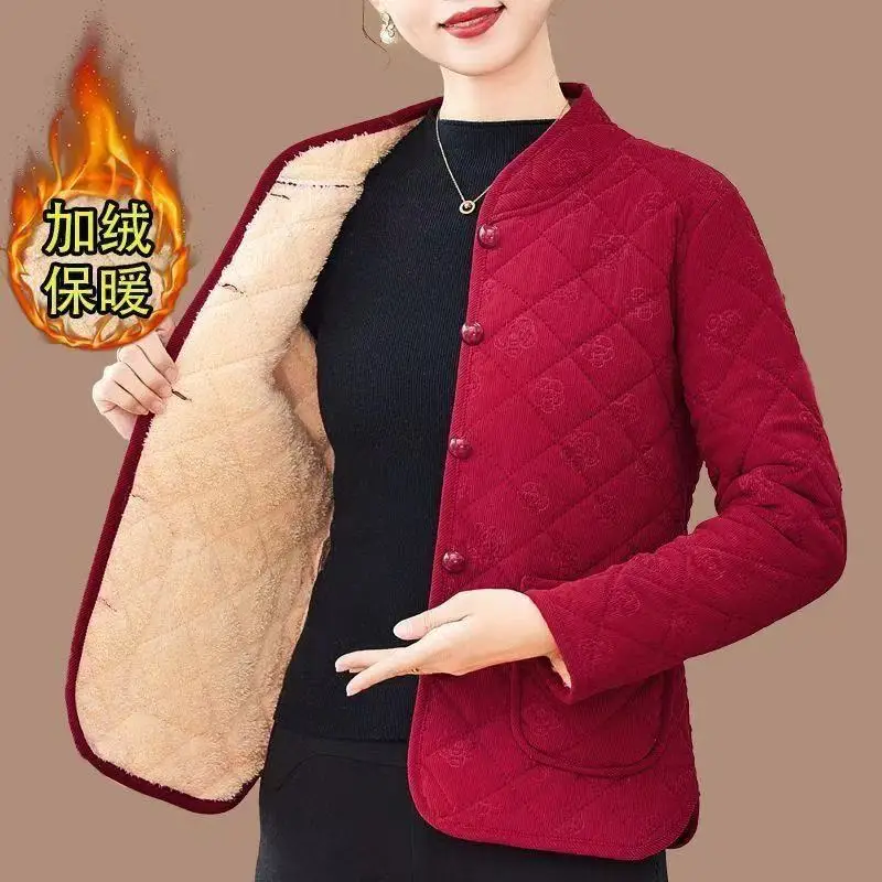 

New Autumn and Winter Style Plus Velvet Cotton Coat Casual Short Style Warm Women