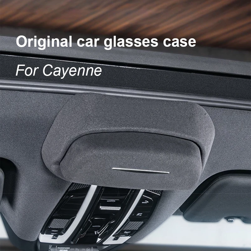 

For Porsche Cayenne 2018 2019 2020 2021 2022 2023 2024 Car Suede ABS Glasses Case Sunglasses Storage Clip Protective Lenses ﻿