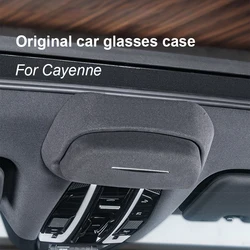 For Porsche Cayenne 2018 2019 2020 2021 2022 2023 2024 Car Suede ABS Glasses Case Sunglasses Storage Clip Protective Lenses 
