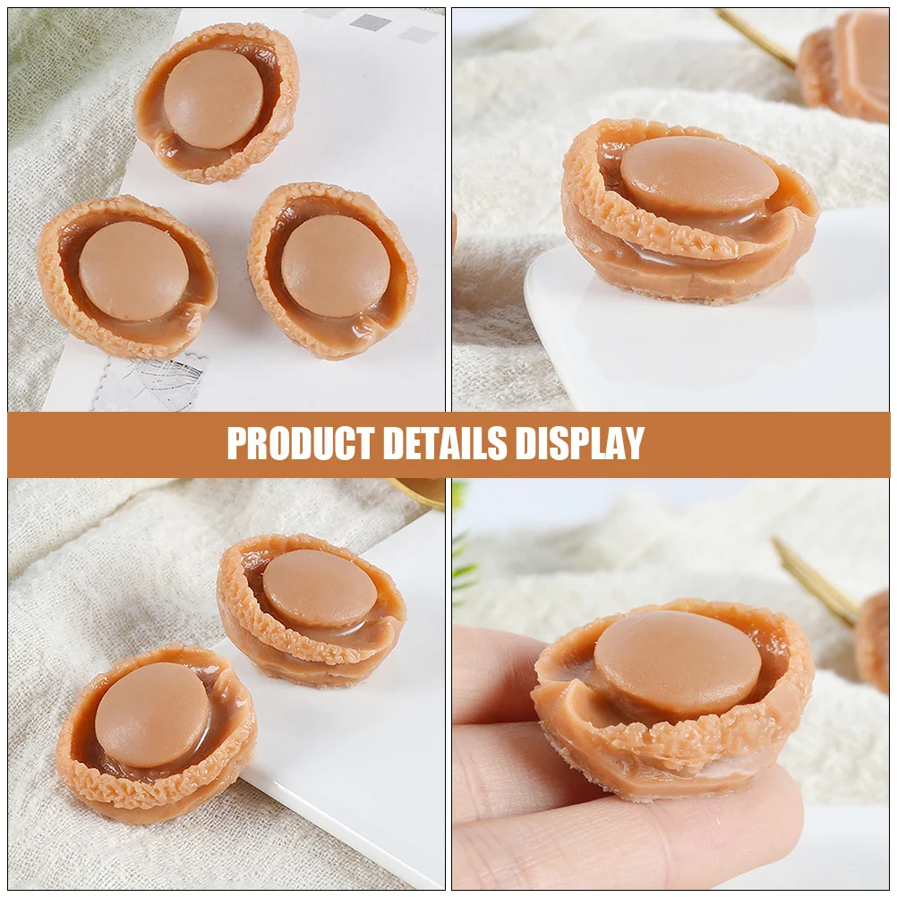 4개 미니 전복 음식 모형 재사용 가능한 플라스틱 장식 DIY 공예 미니어처 음식 소품 인형집 주방