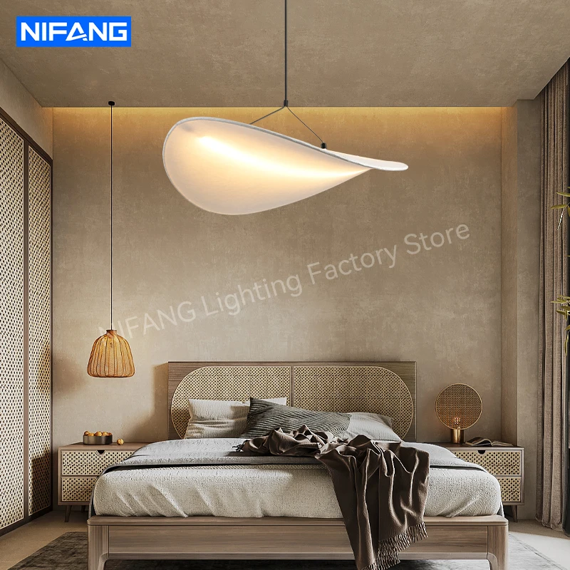Style toscan soie pendentif LED lampe Art lustre plafond pour salon décor à la maison moderne goutte lumière luminaires d'intérieur