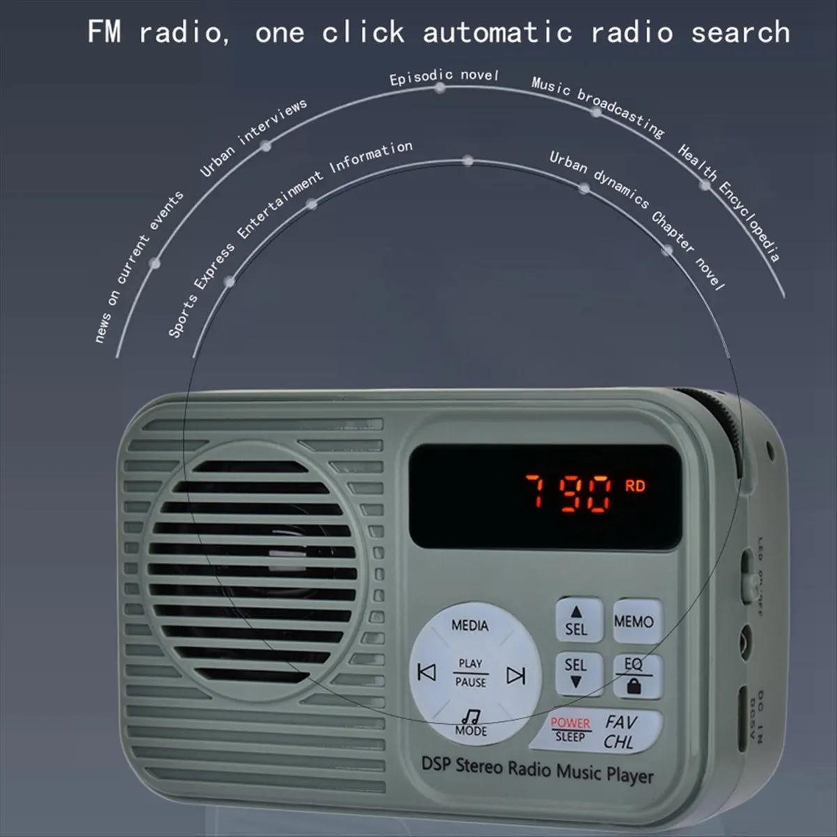 AC217★♠◐DSP Stereo Radio Mp3 Music Player High Quality Bluetooth Radio LED Digital Radio for Elderly Home Camping