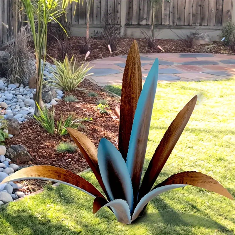 AS94-1 PCS Tequila Rustic Sculpture, DIY Metal Agave Plant, Random Color Home Decor, Indoor And Outdoor B