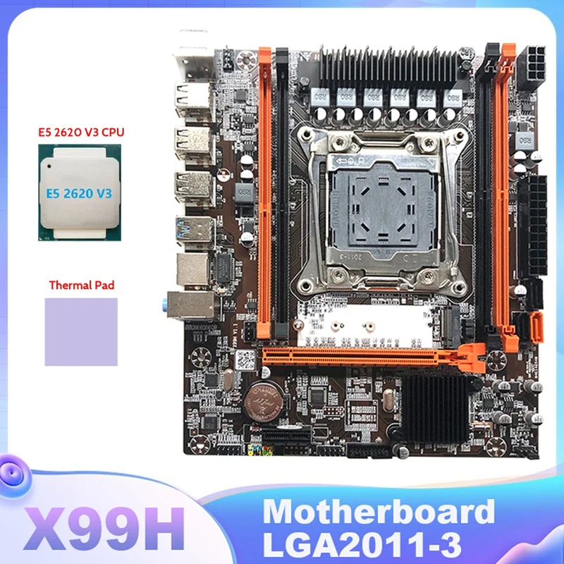 

Hot X99H Motherboard LGA2011-3 Computer Motherboard Support Xeon E5 2678 2666 V3 Series CPU With E5 2620 V3 CPU+Thermal Pad