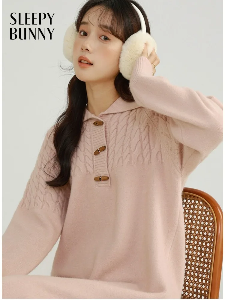 

Chunky Knit Sweater Dress Women Lady Relaxed Fit Long Knit Dress Cozy Warm Long Sleeve Winter Casual Chic Everyday Outfit Style