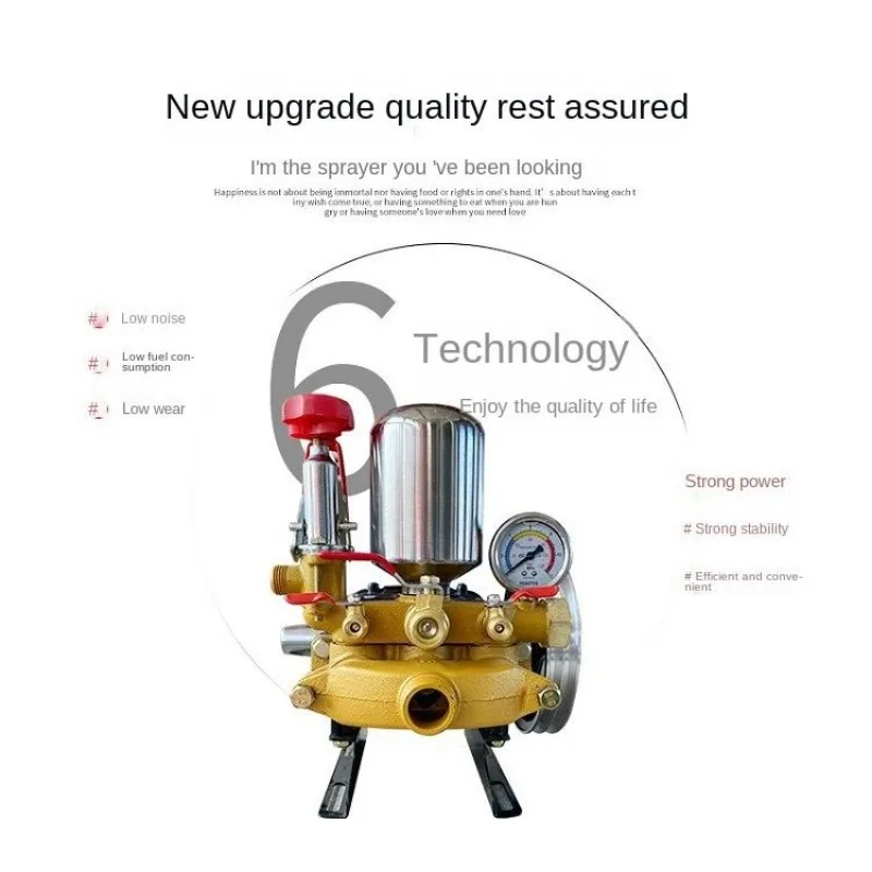 Agricultural High Pressure Three‑cylinder Plunger Pump Grease‑free Ceramic Pump Head  Engine Sprayer