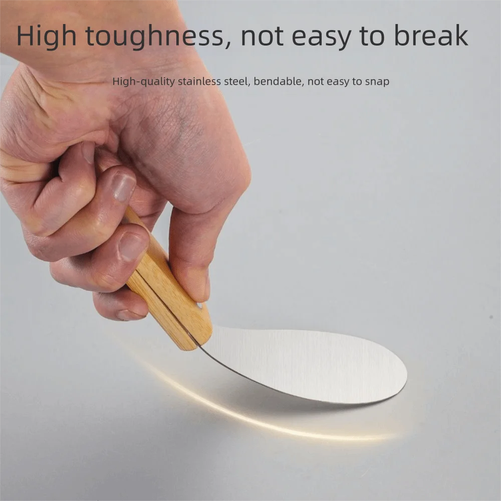4Pcs Thickened Stainless Steel Glue Scraper Wood Handle High Hardness Cement Caulking Tool Multi-functional Comfortable Grip