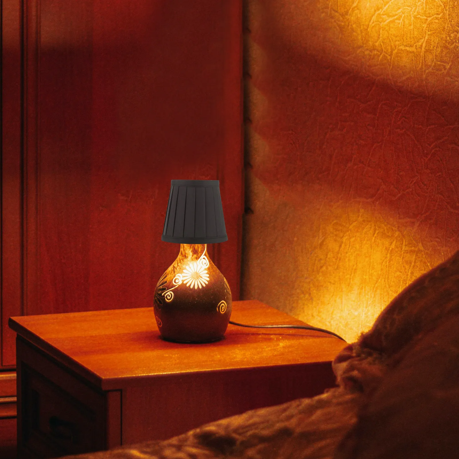 

Lampshade For Ceiling Lamp Cloth Barrel Style Vintage Replacement Cover Dustproof Sturdy Fit Wall Table Light Bedroom