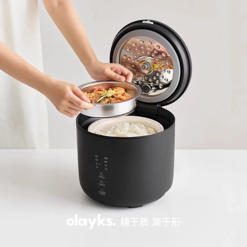 

Мини-рисоварка 2 л с пароваркой, не требует ежедневного приготовления пищи в течение 1–3 человек дома.