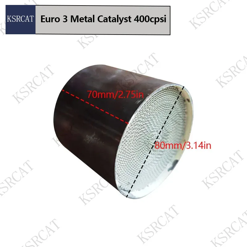 

3 Cores 80*70MM EURO 3 Metal 400cpsi Universal Three-Way Catalytic Converter Honeycomb Carrier Metal Exhaust Gas Purification