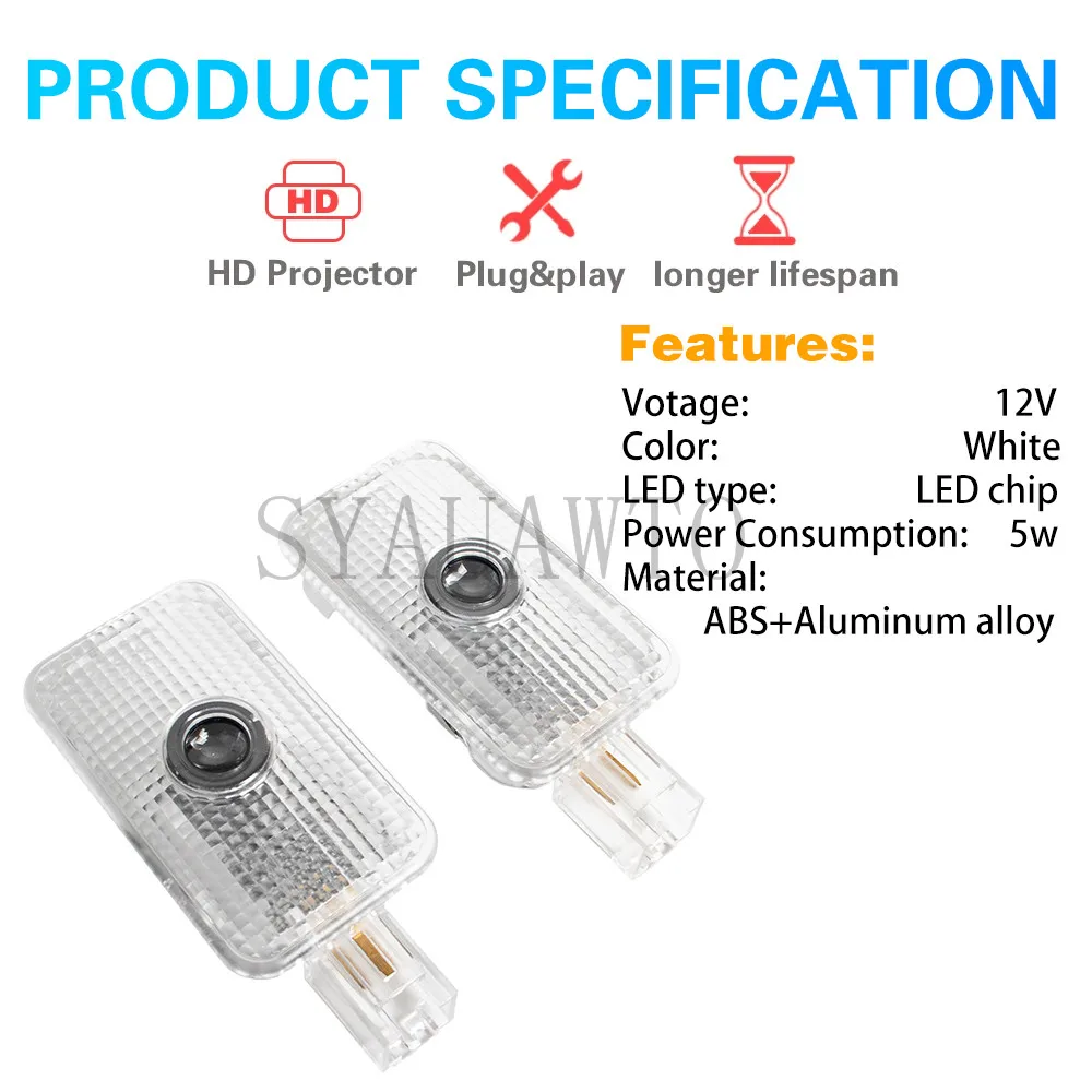 LED Car Door Logo Projector Ghost Shadow Welcome Light Bulbs Accessories For Subaru Forester Outback Legacy XV Impreza Tribeca