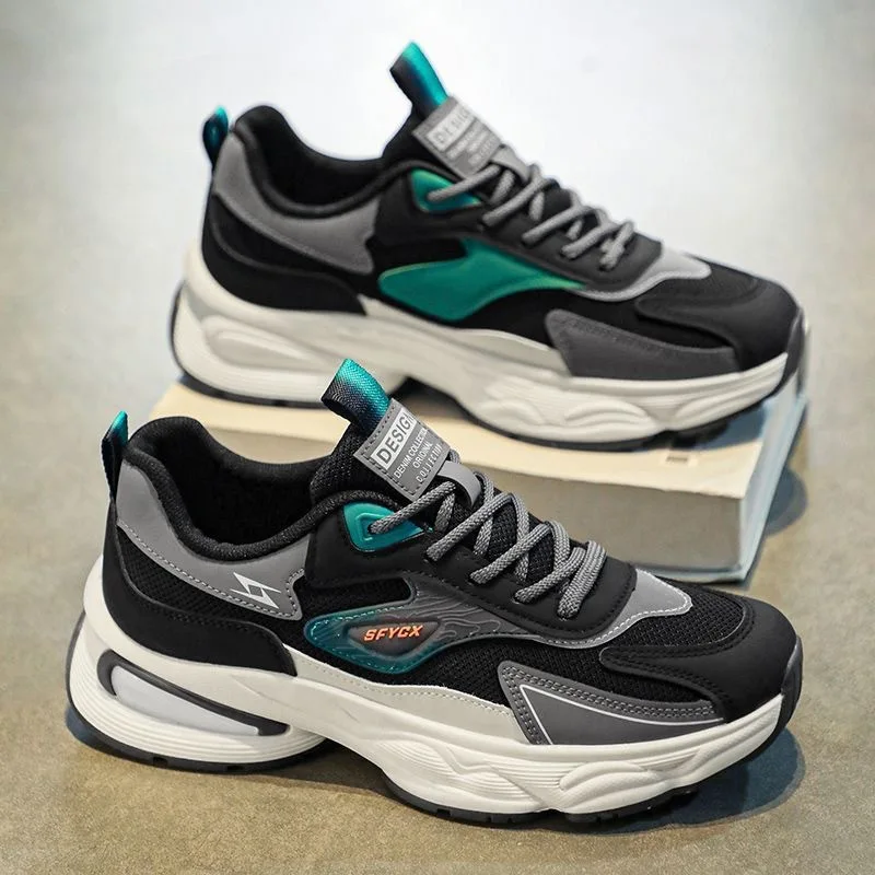 Scarpe da uomo di moda Scarpe con plateau antiscivolo Scarpe da corsa da uomo in mesh con lacci Scarpe da ginnastica da uomo traspiranti di alta qualità Nuovo 2025