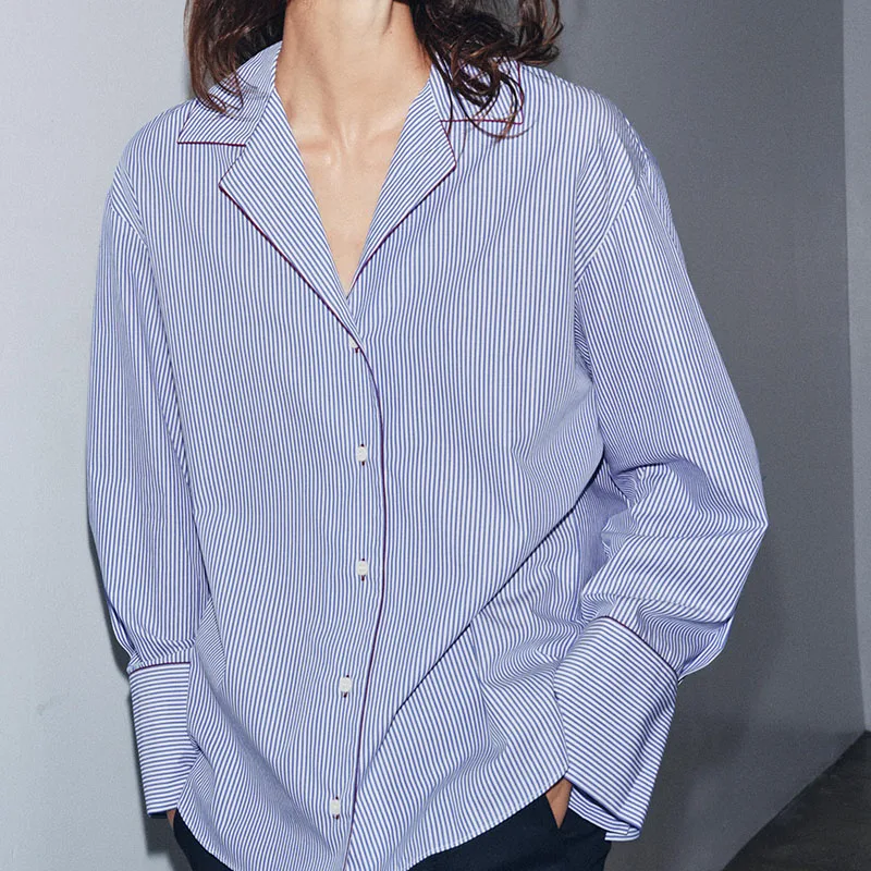 الأساسية Sle طويلة Sve الياقة irt مع اللون Blo تقليم جديد وصول المرأة Faion الخريف جمع 8-25 سنة #5