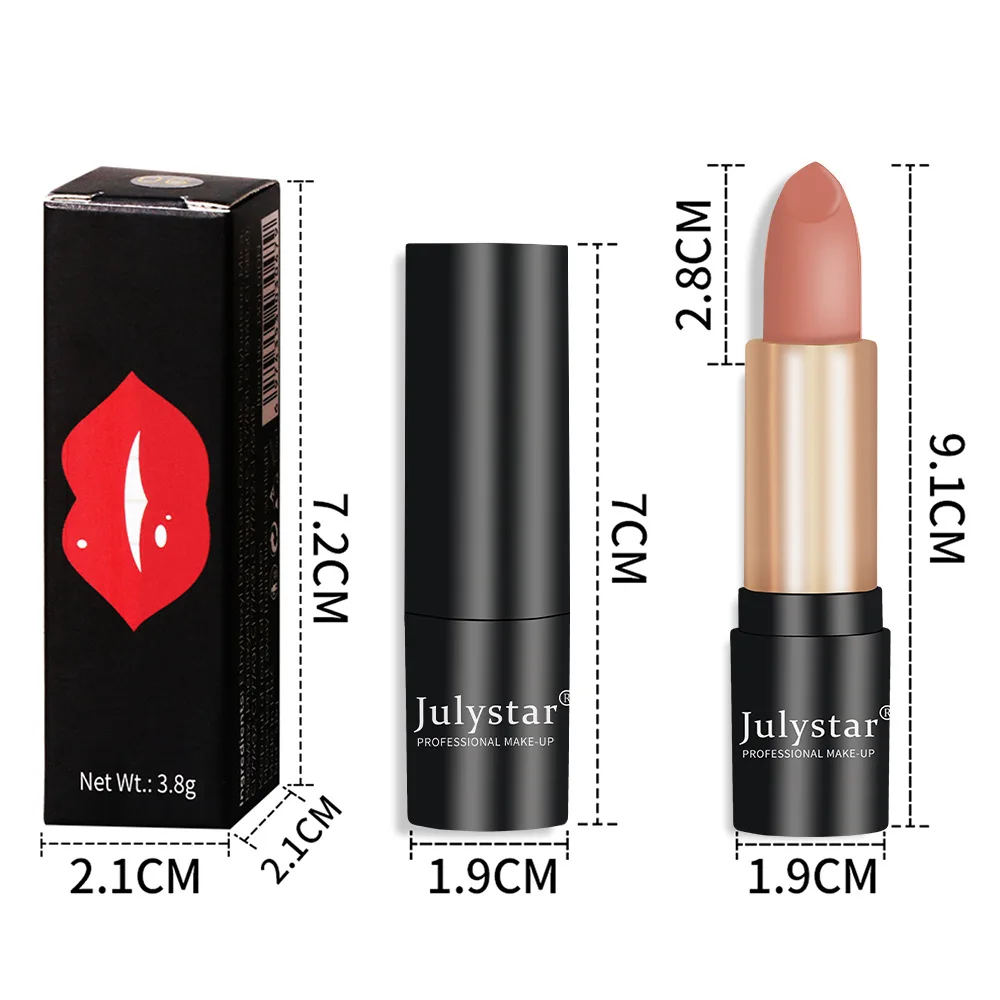 Julystar batom fosco vermelho veludo, 6 cores, duradouro, cosméticos labial para colorir, maquiagem para mulheres, festa, diário