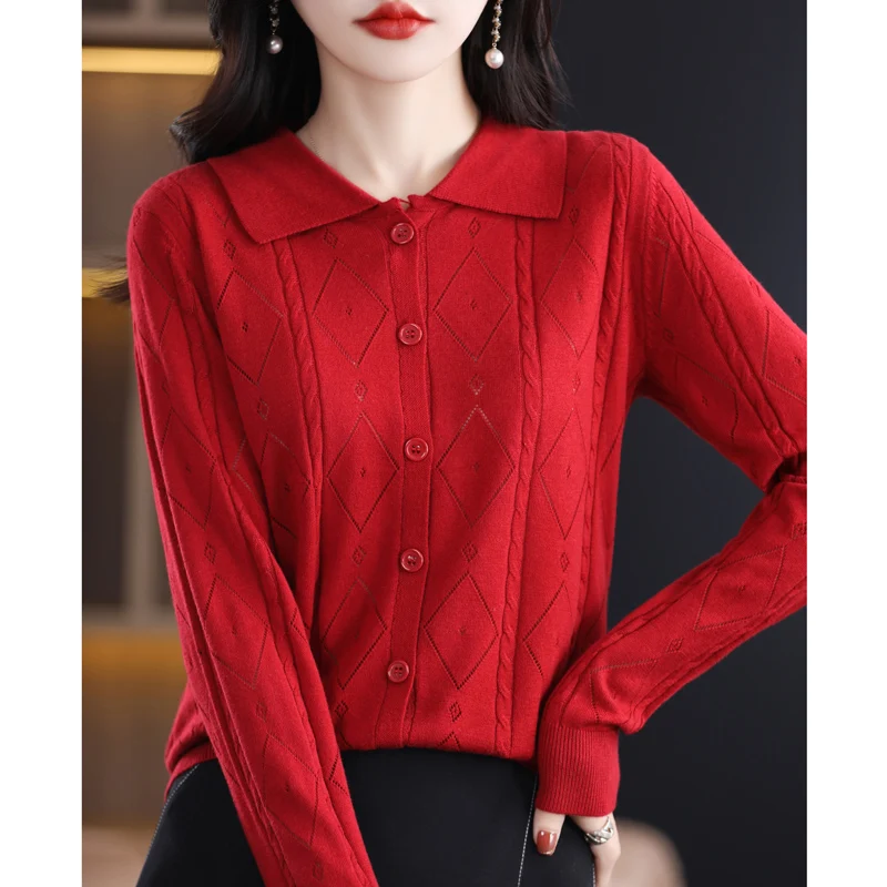 2023 Korean Fashion Sweater Cardigan Women\'s Cashmere Cardigan Knitted Sweater Women\'s Cardigan Long Sleeve Cardigan Women