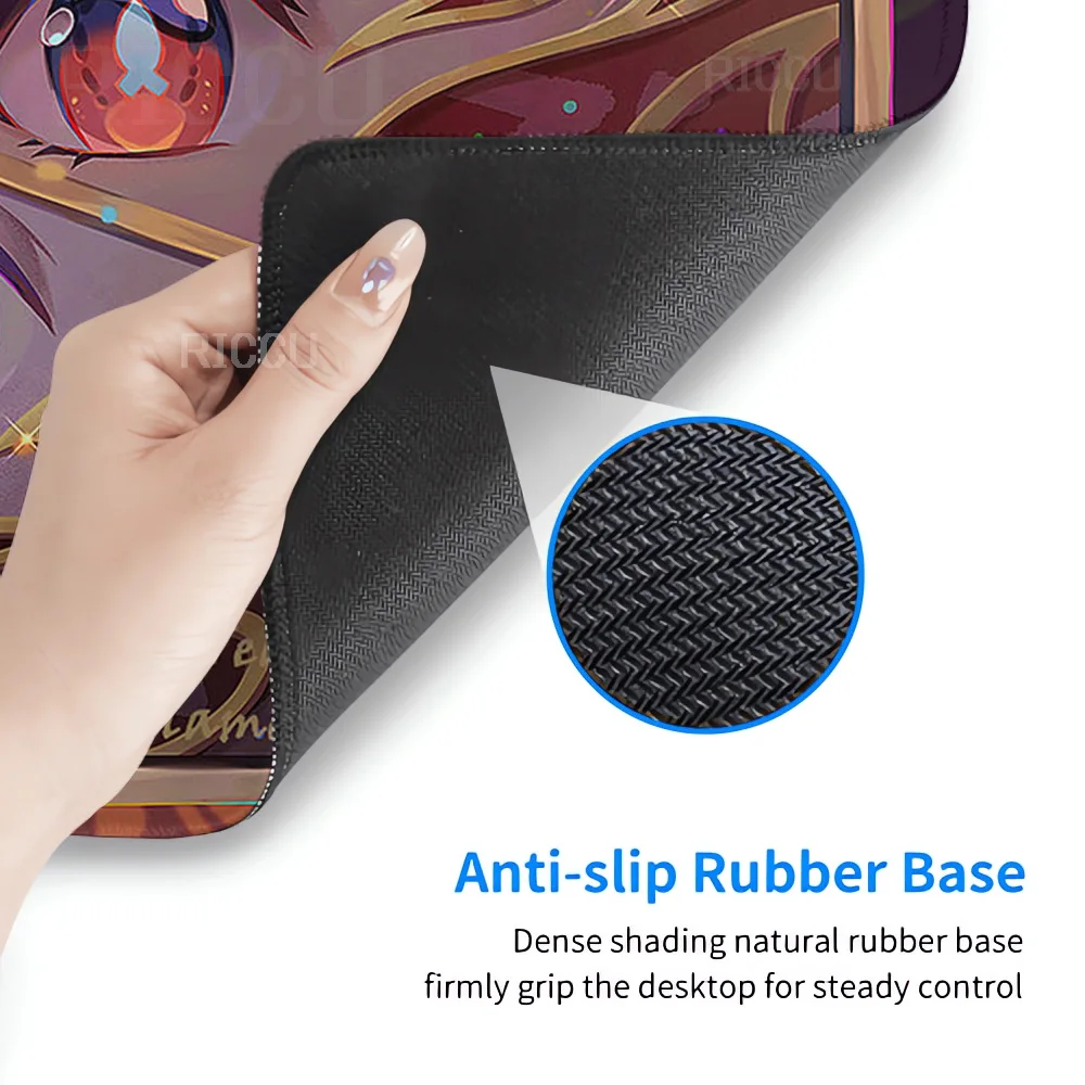 PC Genshin Impact Mavuika لوحة مفاتيح ميكانيكية مطبوعة عالية الوضوح XXL ملحقات حواف القفل لوحة الماوس Hentai E-Sports