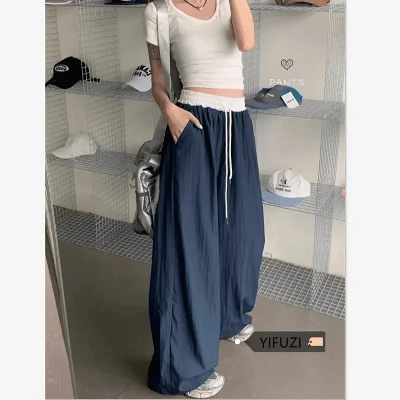 

Лето 2022, женские широкие брюки High Street с завязками Y2K, готические женские брюки-карго в стиле хип-хоп, Hotsweet, одинаковые женские брюки