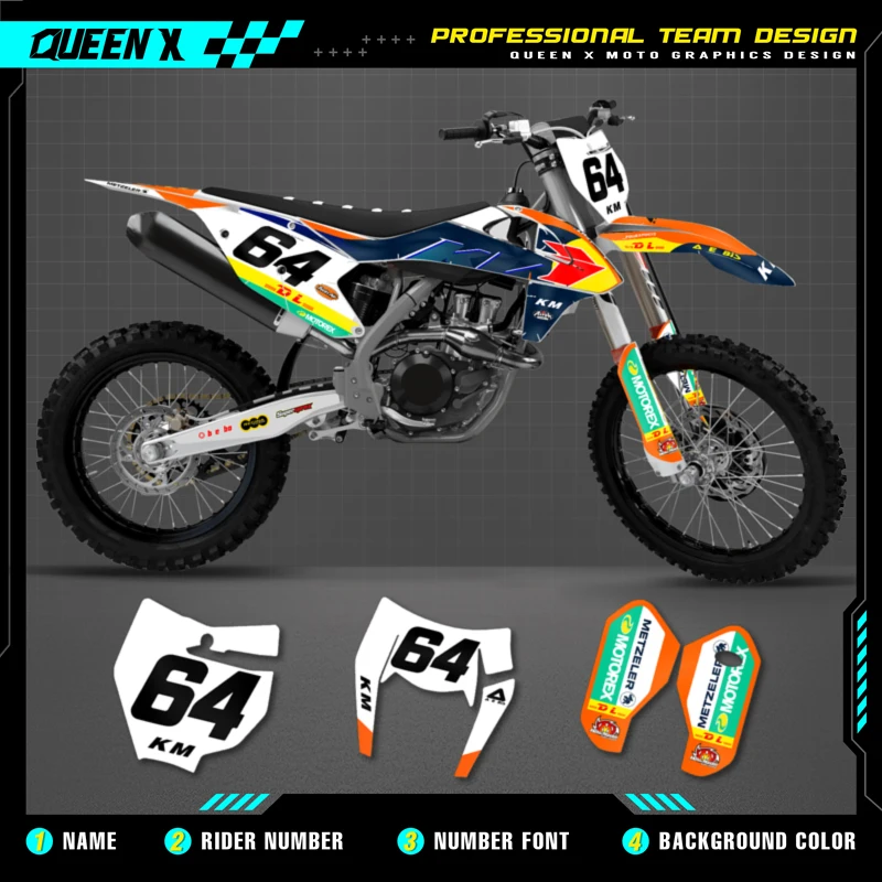 

QUEEN X MOTOR Custom Team графические наклейки, Набор наклеек для KTM 2016 2017 2018 SX SXF , 2017 2018 2019 EXC Φ 93