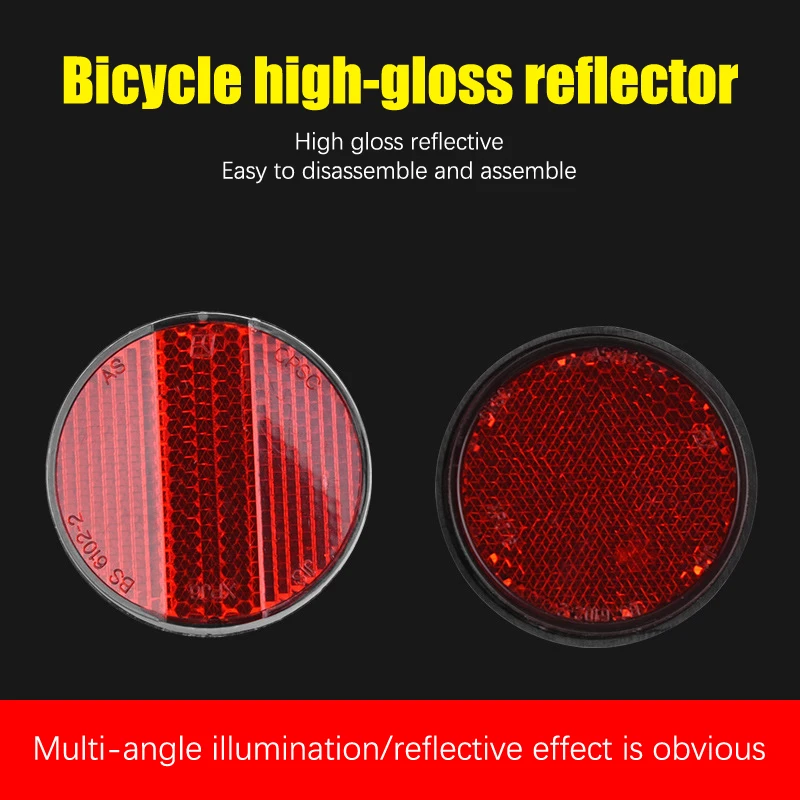 1Pcs Electric Bike High Reflective Circular Reflector Rear Mud Brake Warning Device